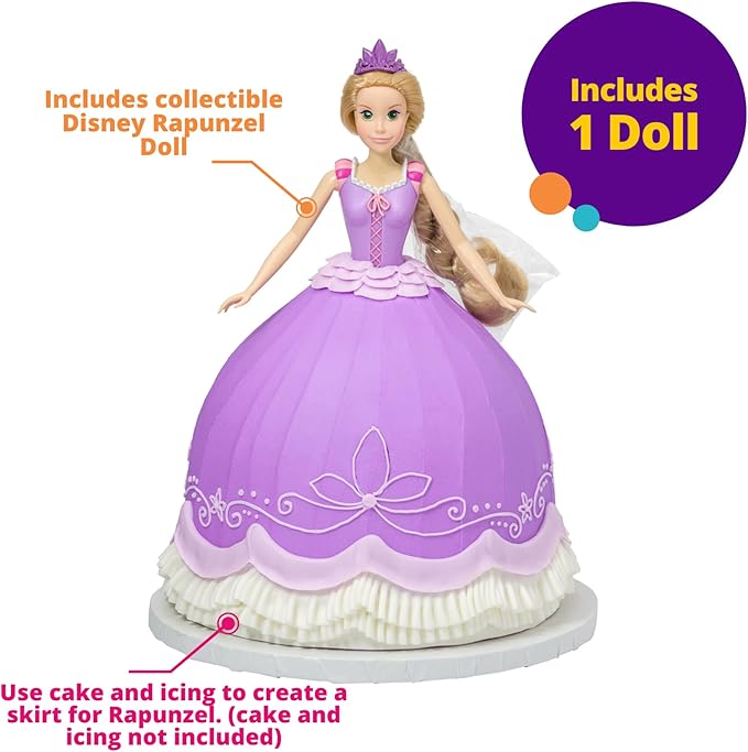 DecoPac Disney Princess Doll Signature Cake DecoSet Cake Topper, Plastic, Rapunzel, 11"