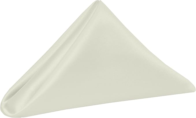 Ultimate Textile Ivory Bridal Satin Wedding Napkins 17" x 17" (Set of 36) - Cloth Napkins Bulk Set, Wrinkle & Stain Resistant Polyester for Events