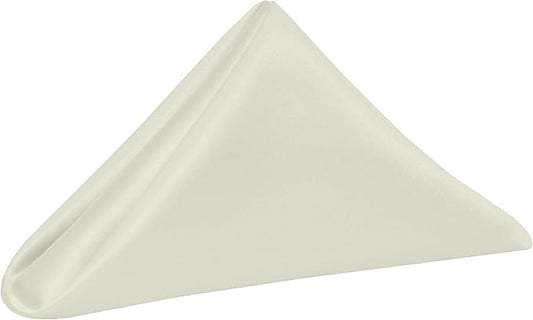 Ultimate Textile Ivory Bridal Satin Wedding Napkins 17" x 17" (Set of 36) - Cloth Napkins Bulk Set, Wrinkle & Stain Resistant Polyester for Events