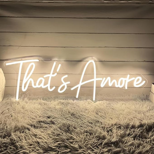 That's Amore Neon Sign, Wedding LED Wall Light, Bedroom Decor, Valentine’s Day Gift, Romantic Home Decor, Engagement Wall Neon, Couples Space, Anniversary, Italian Event 16.5″ × 5.6″