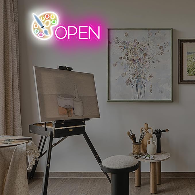 Paint Tray Open Neon Sign Custom Art LED Light Painting Room Wall Decor Paint Palette Neon Sign Art Studio Decor, 17.7"x7.7"