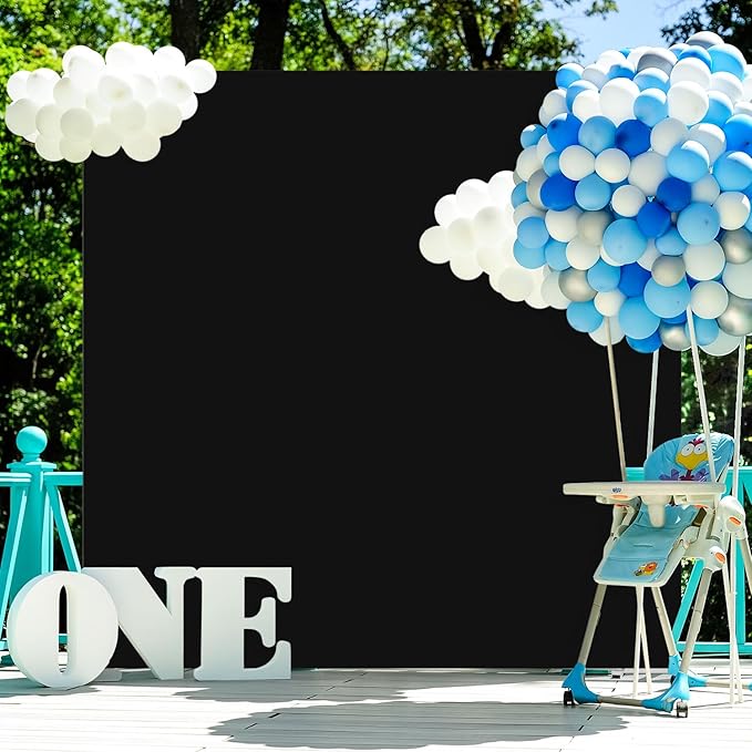 Metal Arch Stand and Cover Set Wedding Arches Backdrop Stands Square 6.6FTx6.6FT Portable Balloon Arched Frame Stand with Black Arch Cover Spandex for Wedding Birthday Party Ceremony Decor