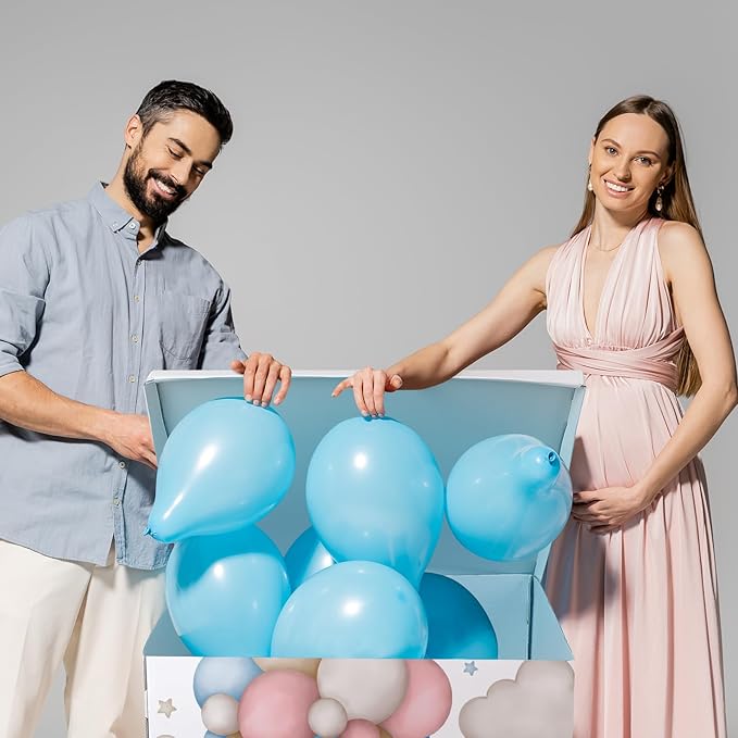 AmazingSpark 28in Jumbo Gender Reveal Gift Box Kit with Oversized Box Giant Pull Bows for Gender Reveal Baby Shower Birthday Party Decor(We Can Bearly Wait)