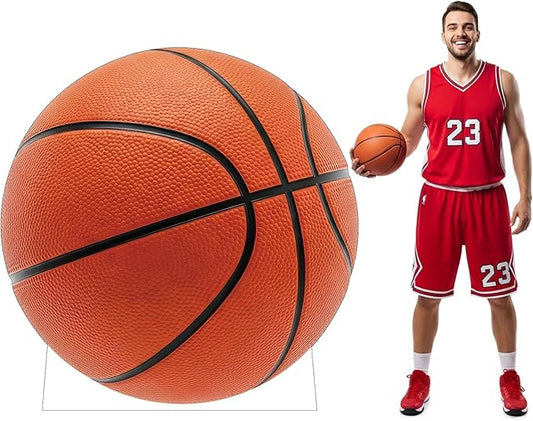 Basketball Cardboard Cutout, 4FT Life Size Cutouts Decor for Sports Themed Party Backdrop, Photo Booth Props, Birthday Table Centerpieces, Basketball Game Stand Up Display