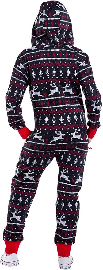 Tipsy Elves Christmas Onesies for Adults - Comfy Unisex Matching Holiday Jumpsuits with Convenient Pockets