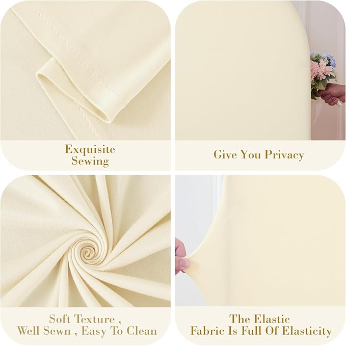 Beige Photo Arch Backdrop Cover Set of 2 Beige Arch Covers 7.2 and 6ft Stretchy Backdrop Spandex Wedding Balloon Arch Stand Covers for Baby Shower Birthday Party Bridal Shower Banquet Background