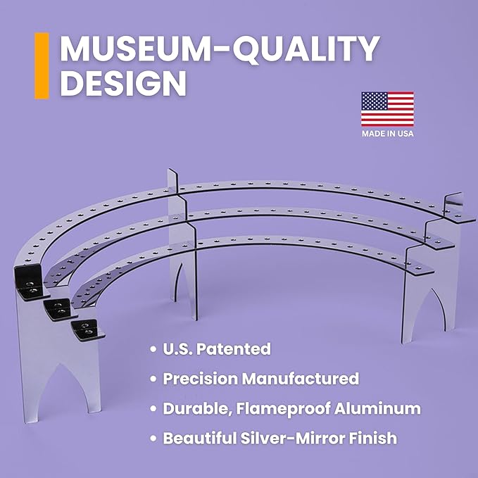 Silver-Mirror Finish Candle Holder for Milestone Birthday, Candlestick Holder, Table Decor for 40th, 50th, 60th, 70th, 75th, 80th, 90th, 100th, Includes 100 Gold Birthday Candles