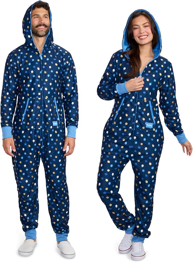 Tipsy Elves Christmas Onesies for Adults - Comfy Unisex Matching Holiday Jumpsuits with Convenient Pockets