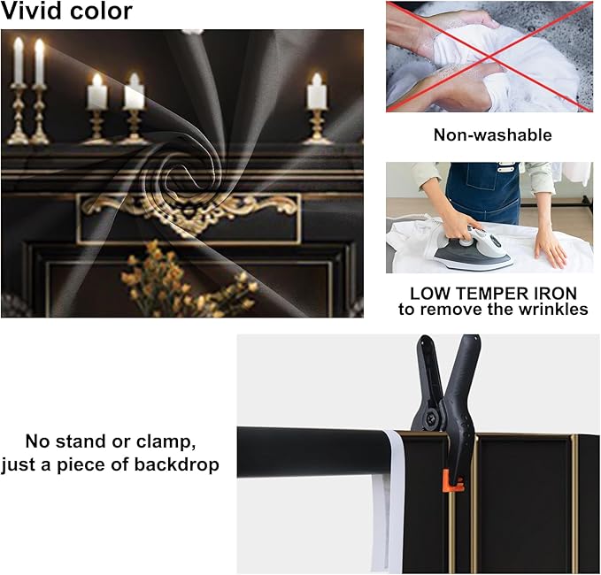 Baocicco 12x10ft Vinyl Black Luxury Interior Photography Backdrop Fireplace Sofa Chandelier Nordic Style Vintage Wall Backdrops for Birthday Wedding Events Party Home Decors Photo Booth Studio