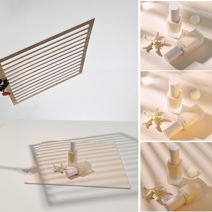 4PCS Double Sided Backdrop Boards, 16x16 inch Waterproof Photo Backdrop with 4PCS Board Brackets, 2PCS Pane Brackets, 1PCS 16x16 inch Window Shadow Pane for Food, Jewelry Photo Shooting