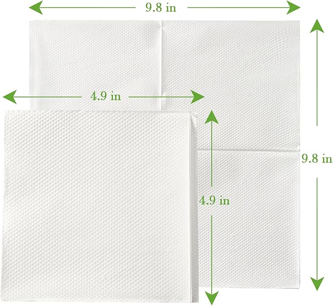ECOLipak Lunch Napkins Bulk, 1000 Count Everyday Paper Napkins, 4.9×4.9 Inch Folded, 2-Ply Soft And Absorbent for Dinner, Gathering, Bar, Restaurants(9.8×9.8 Inch Unfolded)