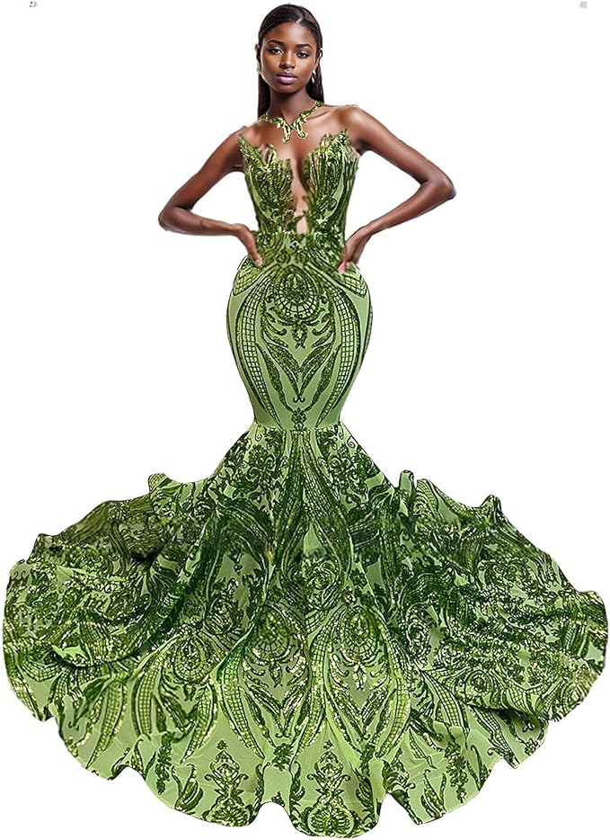 Keting Shiny Sequined Mermaid Women's Prom Party Evening Gala Dress Pageant Celebrity Gown