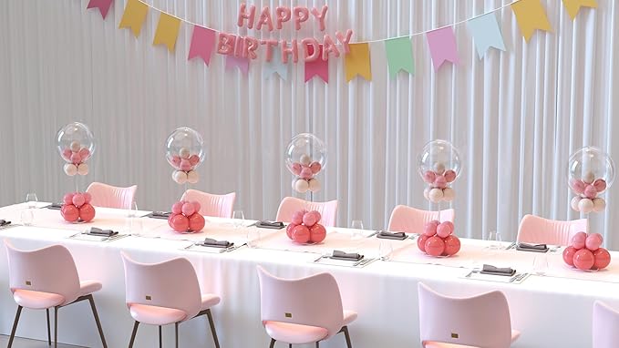 YALLOVE Clear Acrylic Tabletop Balloon Stand Kit, 15.75 Inch 10 pack Ballon Stick Holder with Base for Centerpiece Party Decoration (Balloons Not Included)