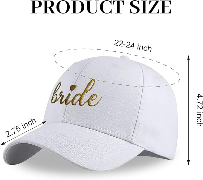 LADY&HOME Bachelor/Bachelorette Party Baseball Hats Set, Embroidered Adjustable Cotton Truck Caps