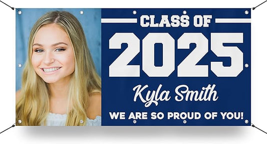 Class of 2024 Graduation Vinyl Banner Personalized Sign, Customizable School Colors, Custom Photo - Milweb1 (4'x8')