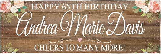 Let's Make Memories Personalized Celebration Banner - Wedding, Anniversary, Engagement Party Decorations - Custom Indoor/Outdoor Vinyl Banner - Any Text - Rustic - Brown - 8ft
