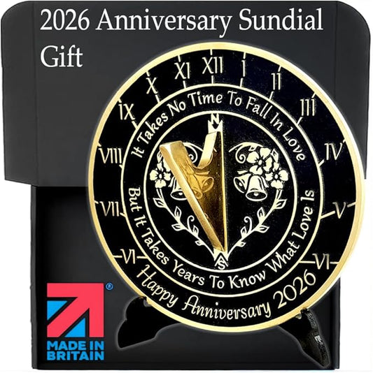 Anniversary Sundial Gift for Any Wedding Anniversary in 2026 - What Love is - Recycled Metal Home Decor Or Garden Present Idea - Handmade in UK for Him, Her Parents Or Couples Celebration
