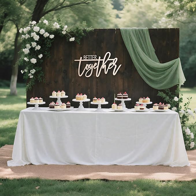 Better Together Wedding Wooden Sign - Backdrop Wedd ing Wood Sign, Background Wall Weddin g Party Decoration, Photo Booth Prop (Better Together Wedding Wooden Sign)