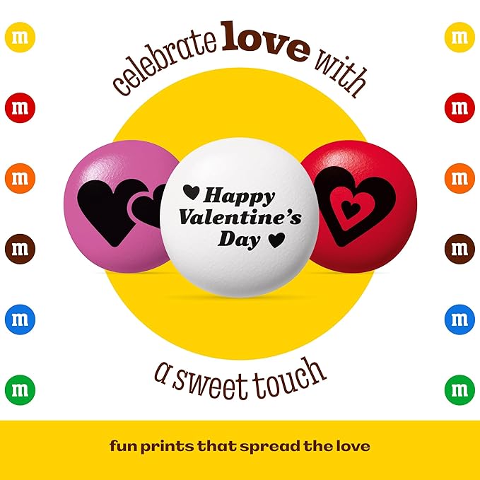M&M’s Valentines Day Milk Chocolate Candy 30 Pack, Individually Wrapped Bulk Kosher Treats, Party Favors for Classroom, Office, Gift Bags, Sharing, Valentine’s Chocolates for Kids & Adults