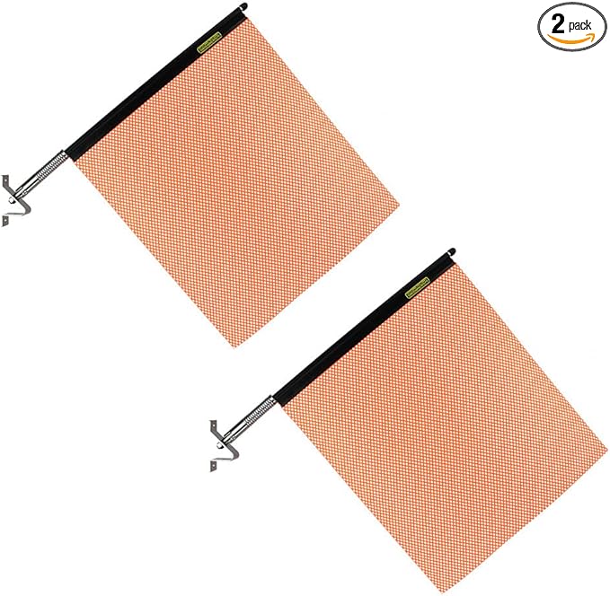 Oversize Warning Products - Quickmount Flag and Bracket - Made in USA - Warning & Safety Flag for Truck, Trailer and Pilot Cars (Orange, 2 Pack)