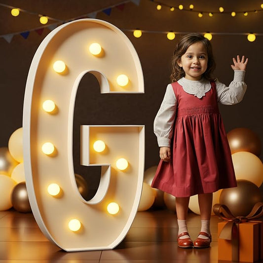 Marquee Letters 4 Feet Tall Large Light Up Letters G Happy Birthday Decorations Marry Me Engagement Party Decor Yellow Light Birthday Decorations Balloon Arch Kit Foam Sign G