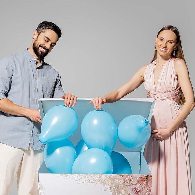 AmazingSpark 28in Jumbo Gender Reveal Gift Box Kit with Oversized Box Giant Pull Bows for Gender Reveal Baby Shower Birthday Party Decor(Boho Flower)