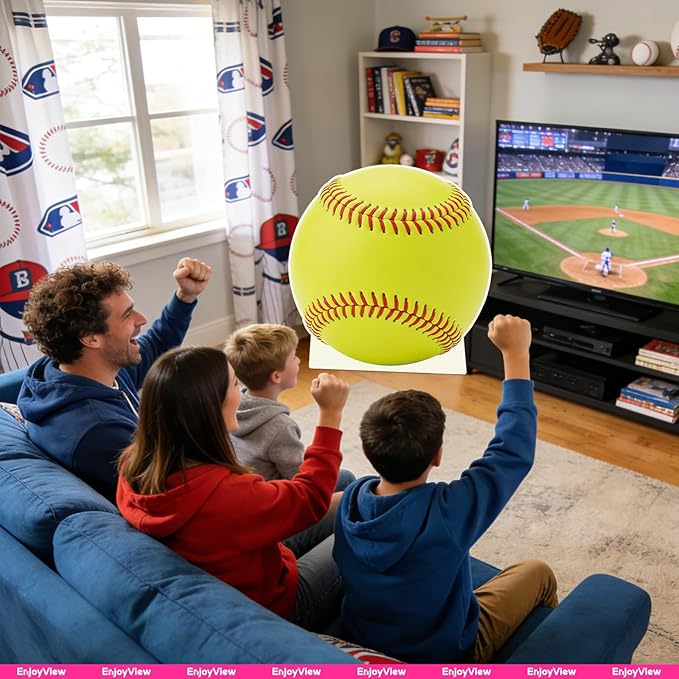 Softball Cardboard Cutout, 8FT Life Size Cutouts Decor for Sports Themed Party Backdrop, Photo Booth Props, Birthday Table Centerpieces, Softball Game Stand Up Display