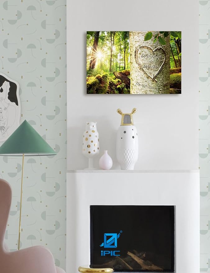 IPIC - Love Evergreen, Personalized Artwork with Names and Date on, Customized Gift for Anniversary,Wedding,Birthday and Holidays. 18x12