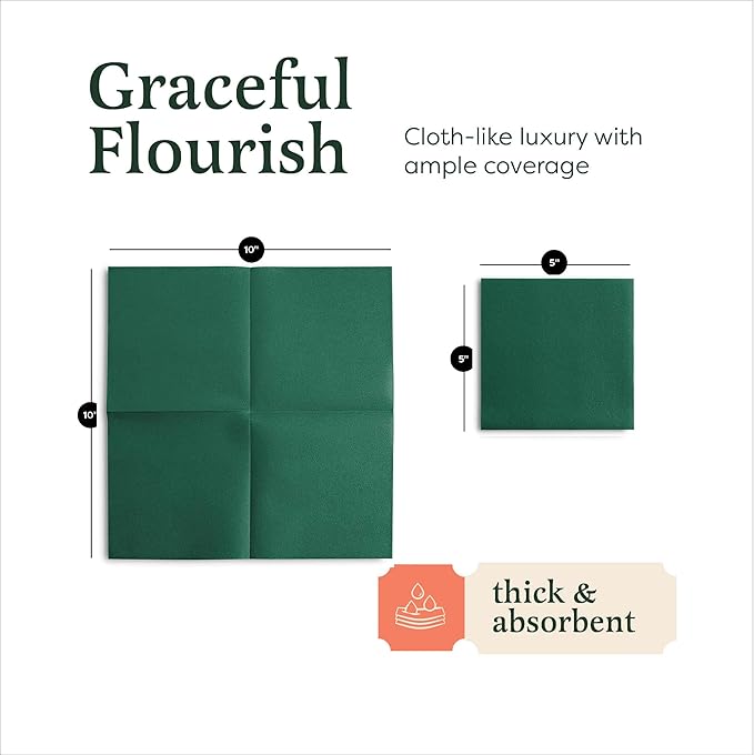 Linen-Feel Colored Cocktail Napkins - Decortive Cloth-Like BLACK Dessert And Beverage Napkins - Soft And Absorbent. For Restaurant, Bar, Cafe, Or Event. (Pack of 200)