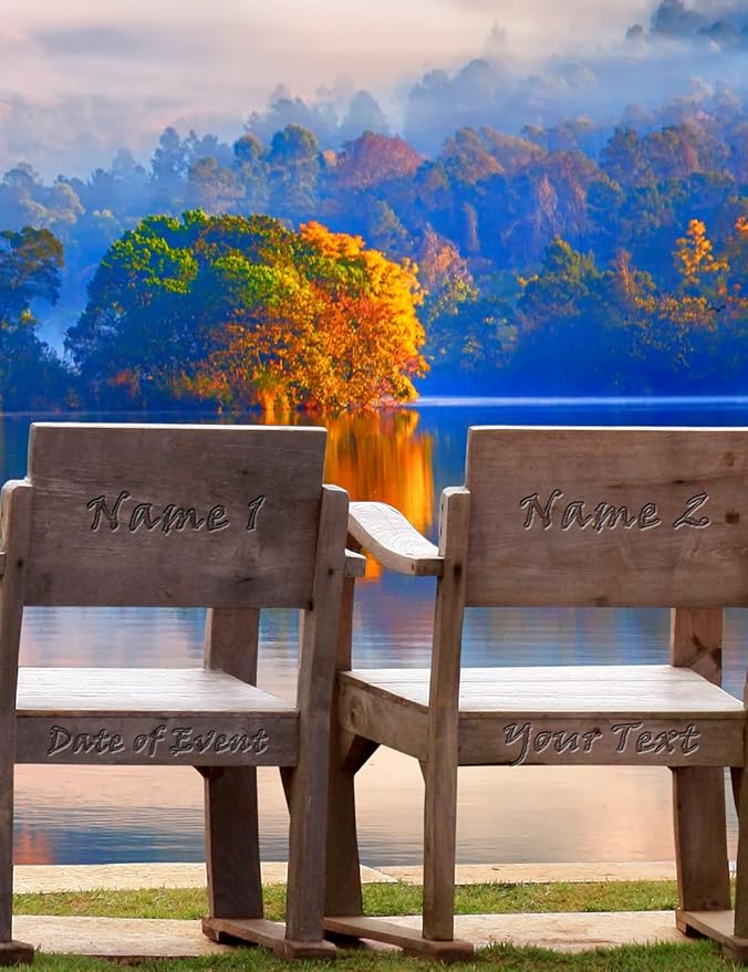 IPIC - Grow Old Together, Personalized Artwork with Names and Date on, Customized Gift for Anniversary,Wedding,Birthday and Holidays. 30x20