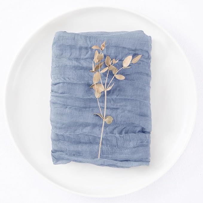 50 Pack Dusty Blue Cheesecloth Napkins Spring Cloth Napkins Set of 50 Blue Dinner Napkins Bulk 21x21 Inches for Wedding Bridal Shower Baby Shower Valentine's Day
