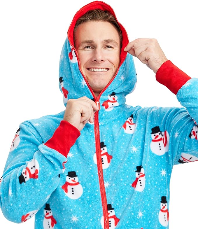 Tipsy Elves Christmas Onesies for Adults - Comfy Unisex Matching Holiday Jumpsuits with Convenient Pockets