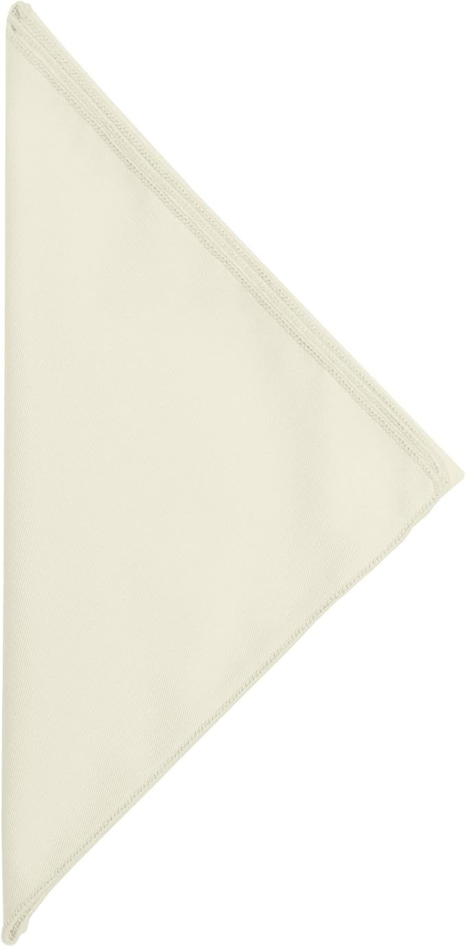 Ultimate Textile Poly-Cotton Twill Ivory Cloth Napkins - 17" x 17" (Set of 24) Washable Lunch Napkins for Weddings Restaurants Parties