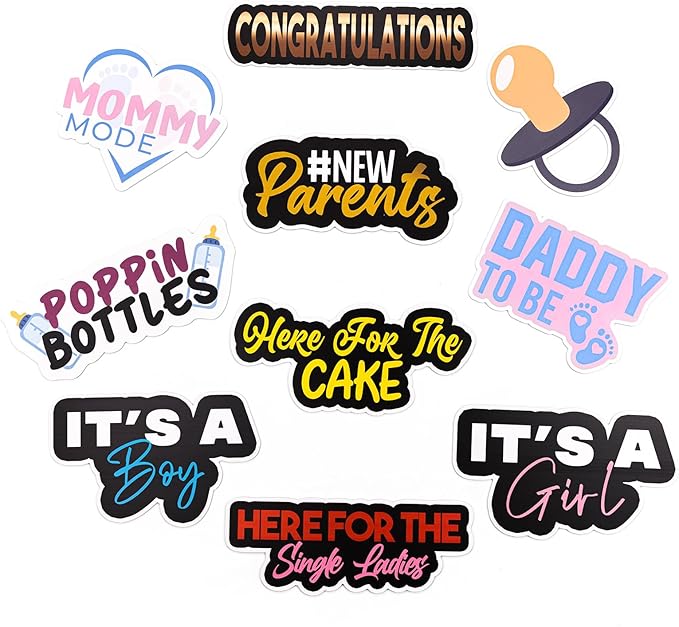 (Baby Shower Pack) Elevate Your Photo Booth Experience with Our Durable & Waterproof Pack of Signs-Perfect for Weddings, Birthdays, and Photo Booth Businesses - PVC Foamboard Photo Props