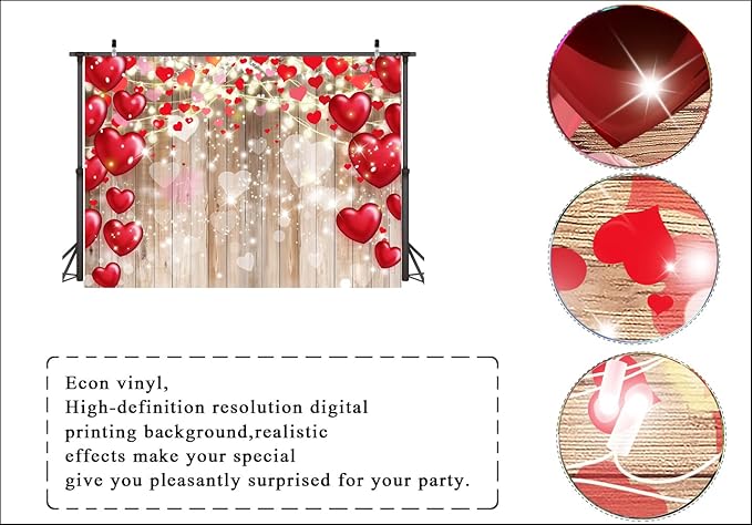 LTLYH 10x8ft Valentine's Day Backdrop Valentines Banner Valentines Decorations Valentine's Day Wedding Anniversary Party Girl Birthday Decor Supplies 247