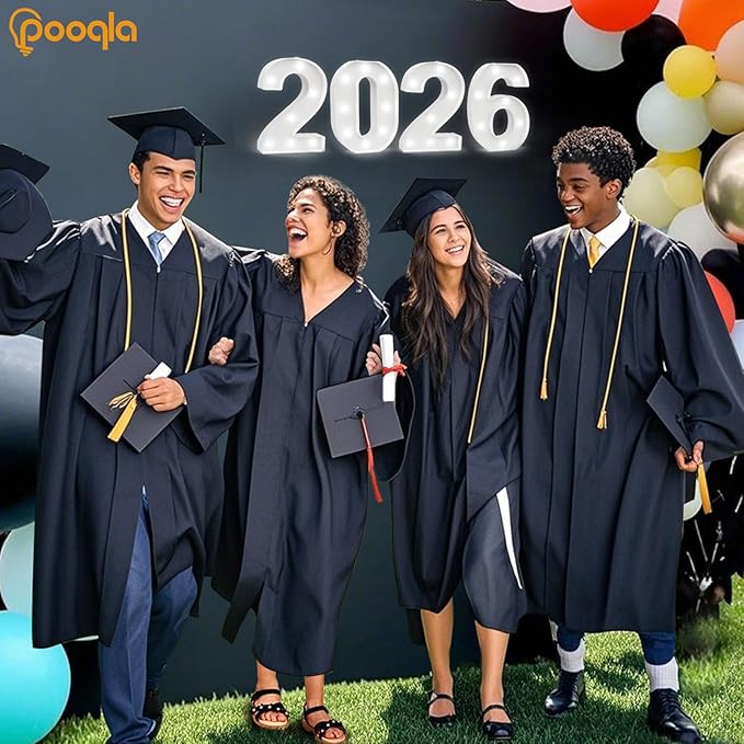 Pooqla Light Up Numbers 2026, Giant Marquee Numbers for New Year Decorations, 2026 Graduation Decorations for High School Seniors College Class of 2026 Party Classroom Decoration, Cool White