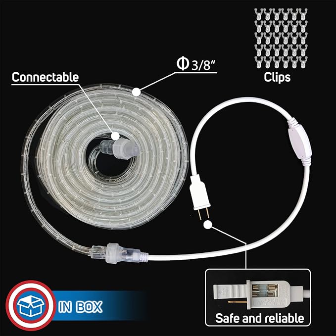Russell Decor 60ft Patriotic Rope Lights for Patriotic 4th of July Memorial Day Decor Party Outdoor House Decorative RV Camping Lighting Trees Patio Deck Flexible Lights (Red White Blue)