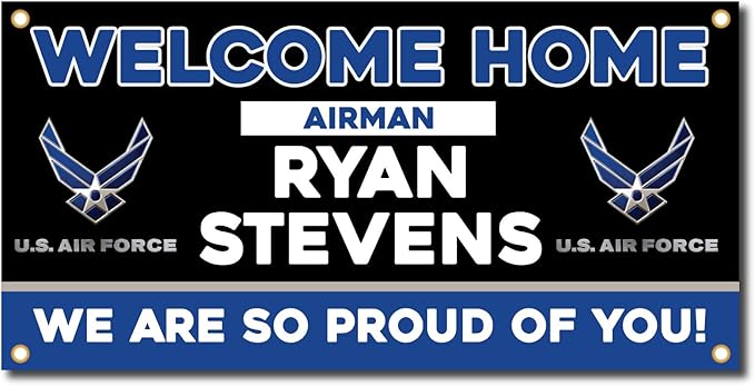 Milweb1 - Welcome Home U.S. Air Force/United States USAF Customizable - Vinyl Banner, Sign, Print, Poster (5'x10')
