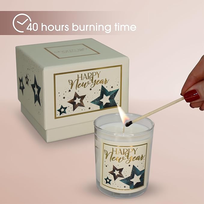 CharmLab Candle – Christmas, 12 oz Glass Jar with Wooden Lid, Wood & Spice Sandal Scent, Christmas Star, Up to 40H Burn, Luxury Gift Box, Elegant Holiday Candle & Home Decor Gift