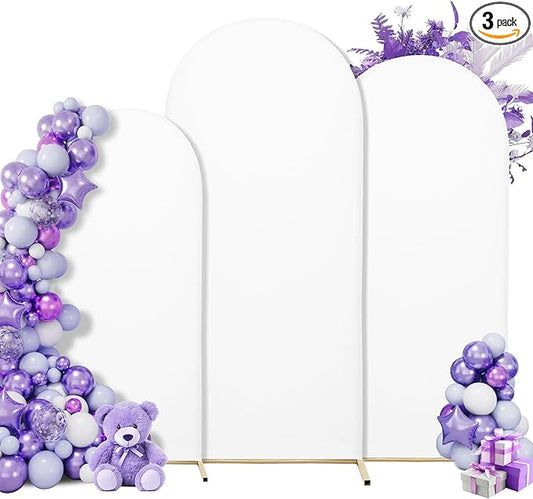 Title: SUKAIKEQA Small Arch Cover Trio – 6FT, 5FT & 4FT Stretch Backdrop Set for Intimate Events, Baby Showers & Photo Nooks – Mini Arch Decor Bundle