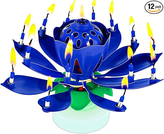 PMU 12 Pack Birthday Candles, Cake Candles, Safe for use Does not Contain Sparklers, Fireworks - Blue