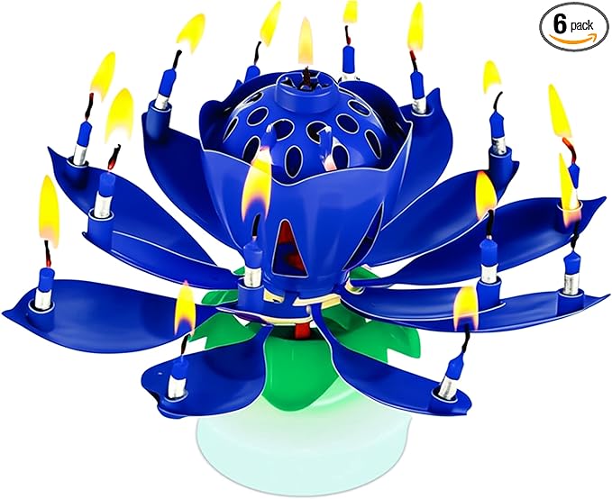 PMU 6 Pack Birthday Candles, Cake Candles, Safe for use Does not Contain Sparklers, Fireworks - Blue