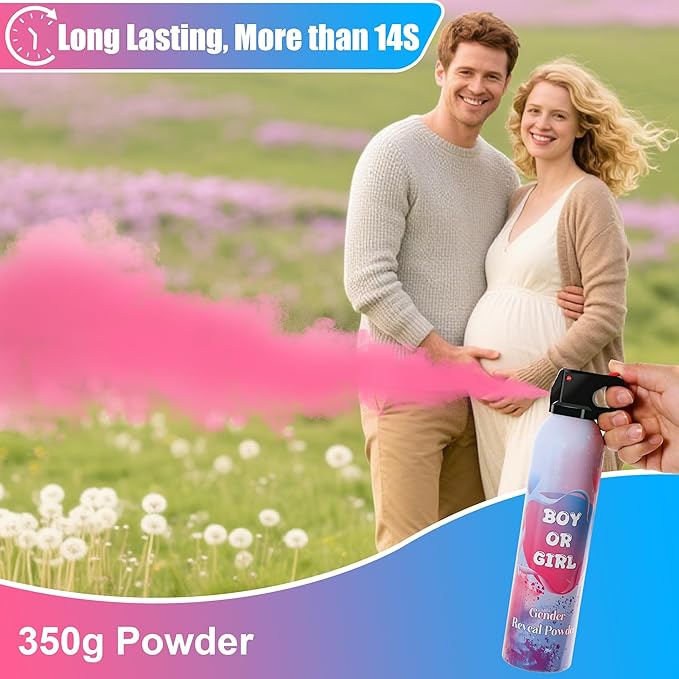 6 Pack Pink Gender Reveal Smoke Bombs for Baby Girl, Color Powder or Dust for Gender Announcement Idea, Baby Shower Decoration, Supply, Party