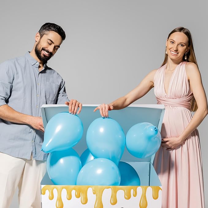 AmazingSpark 28in Jumbo Gender Reveal Gift Box Kit with Oversized Box Giant Pull Bows for Gender Reveal Baby Shower Birthday Party Decor(What Will Baby Bee)