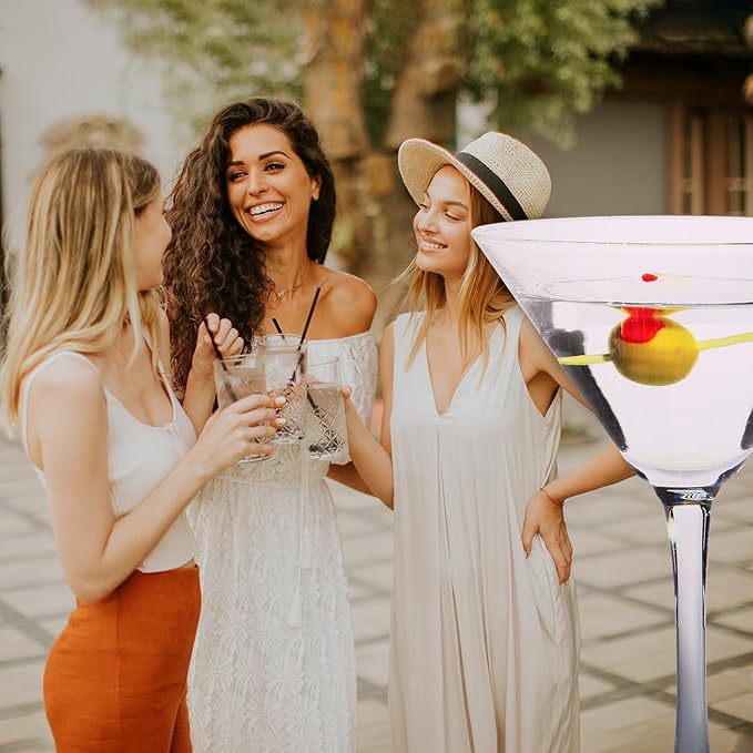 Leinuosen 5ft Martini Glass Stand up Cardboard Cutout Life Size Martini Cocktail Theme Party Decoration Backdrop Photo Prop Booth Stand-up for A Tini Bit Older Birthday Bachelorette Wedding Decor