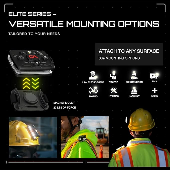 Guardian Angel Safety Light Value Bundle (2 Pack) – Elite (White Front & Green Rear) + Micro (White Front & Green Rear) – Hands-Free LED Flashlights for Construction, Roadside, Towing & Utility Work