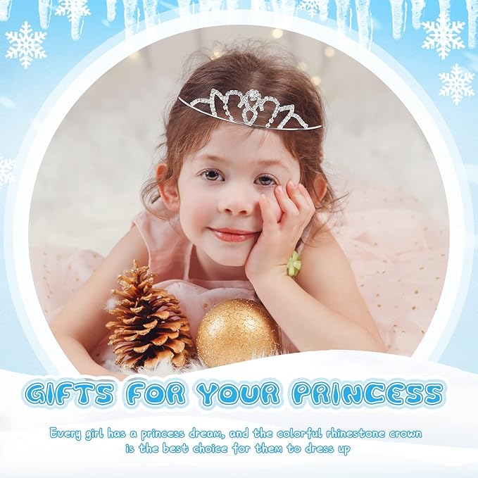 Cindeer 48 Pieces Girls Princess Crystal Tiara Crown, Silver Rhinestone Princess Crown, Tiaras for Girls Bulk Queen Tiara Headband Hair Jewelry for Women Kid Valentine Wedding Costume Birthday Party