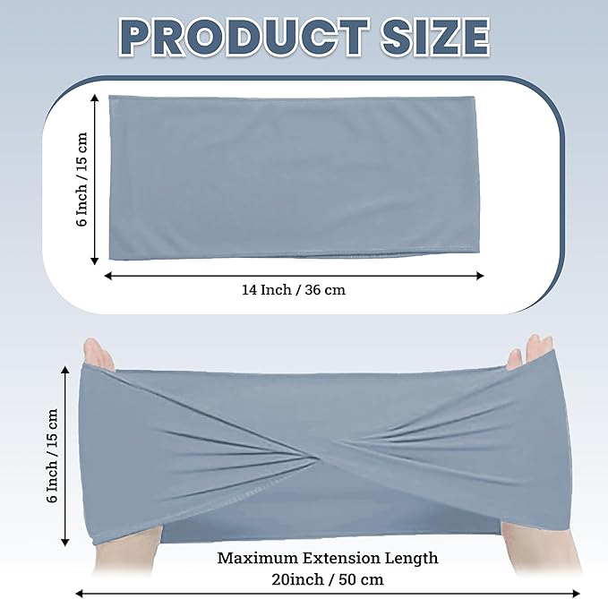 VDS Pack of 50 PCS | Dusty Blue | Spandex Chair Sashes Bows Without Buckle | Stretch Elastic Banquet Universal Folding Chair Band Tie with for Wedding Party Conference Celebration Event Decoration