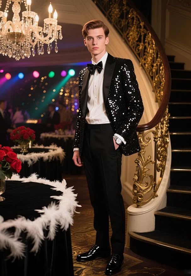 High-End Suits Sequins Men Tuxedo Sparkly Shawl Lapel Homecoming Suit Glitter 2 Pieces Party Prom Festival Blazer Pants