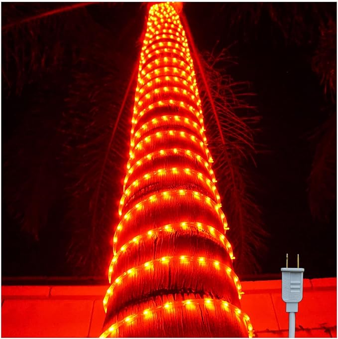 Russell Decor LED Rope Lights for Valentine's Day Holiday Party Wedding Seasonal Christmas Decoration Super Bright and Flexible Lights (Red, 50ft)